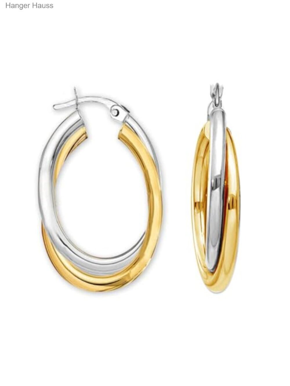 925 Sterling Silver Chunky Hoop Earrings Intertwining Oval Twisted Hoop for